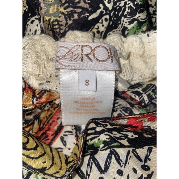 La Rok Silk Halter top Tank Bead Tie S hippie indie lace gypsy boho sexy - Picture 11 of 11